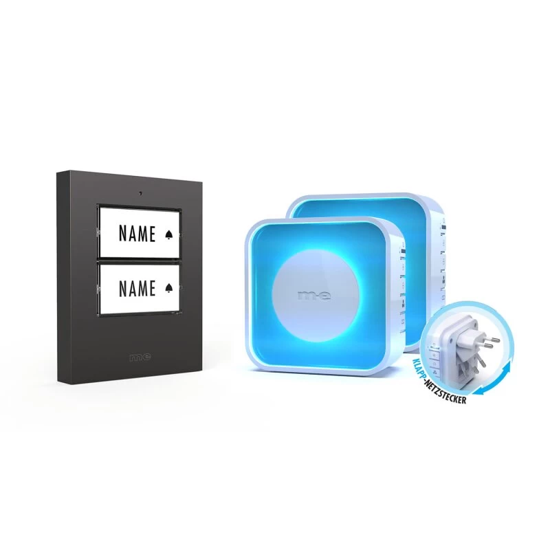 2 Familien Funk Türklingel 500m Reichweite 16 Klingeltönen Betrieb Anthrazit