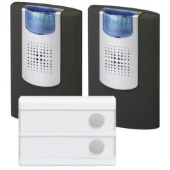 2 Familien Funkklingel Inklusive 2 Stück EMPFÄNGER HX Flashlight Schwarz