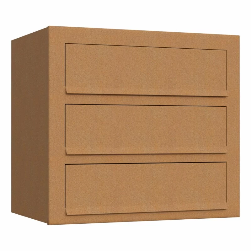 3-Fach Briefkasten Wandbriefkasten Comic Rost RAL 8001