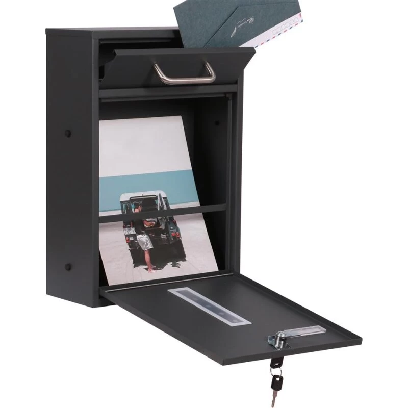4 Fach Standbriefkasten Briefkastenanlage Anthrazit Grau RAL 7016 V1 – Bild 2