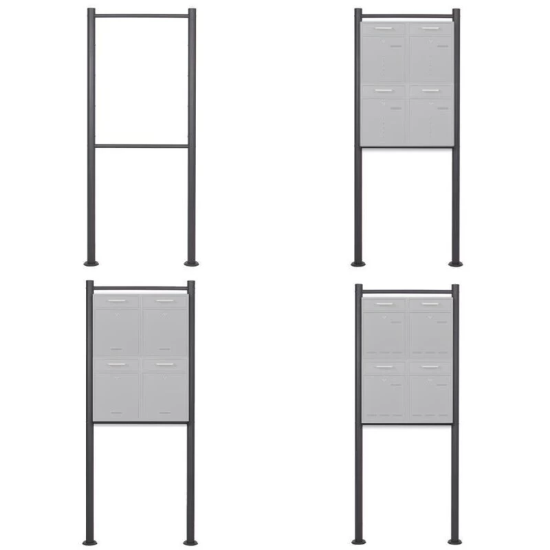 4 Fach Standbriefkasten Briefkastenanlage Anthrazit Grau RAL 7016 V1 – Bild 9