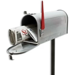 Amerikanischer Briefkasten US Mailbox SILBER Mit STANDFUß