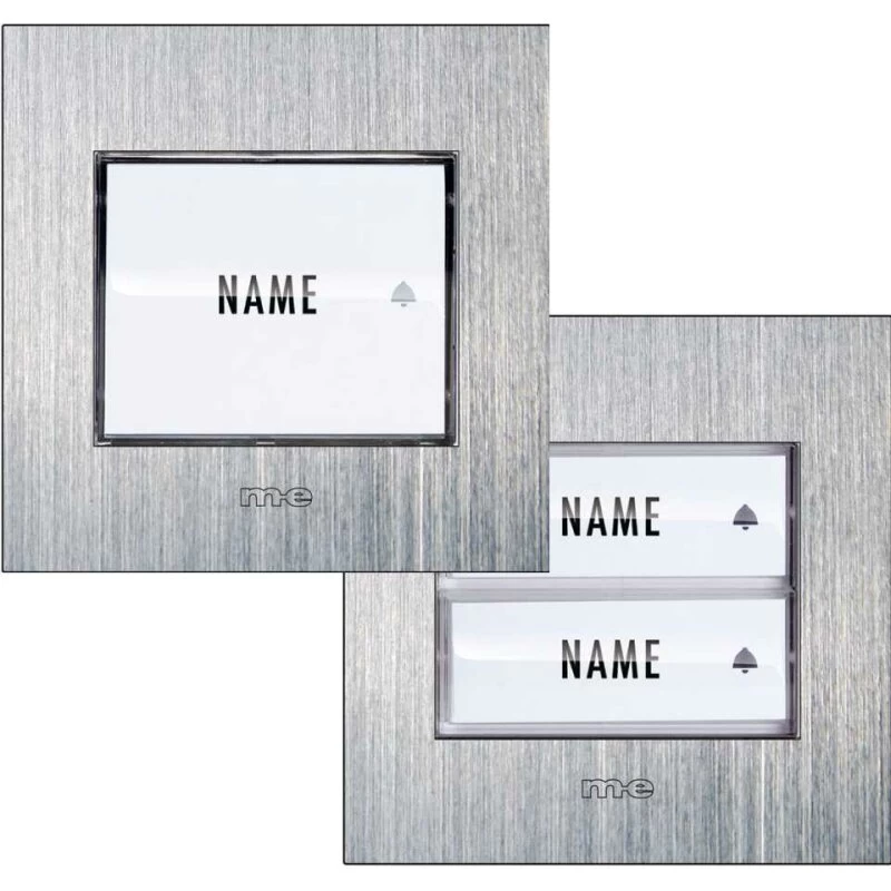 Aufputz Edelstahl Klingeltaster, Beleuchtet 1, 2-Familien