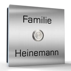 Aufputz Edelstahl Türklingel 100x100mm Superflach Emilia