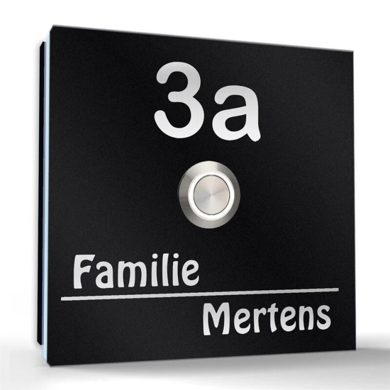 Aufputz Edelstahl Türklingel 120x120mm Superflach Klausi – Bild 3