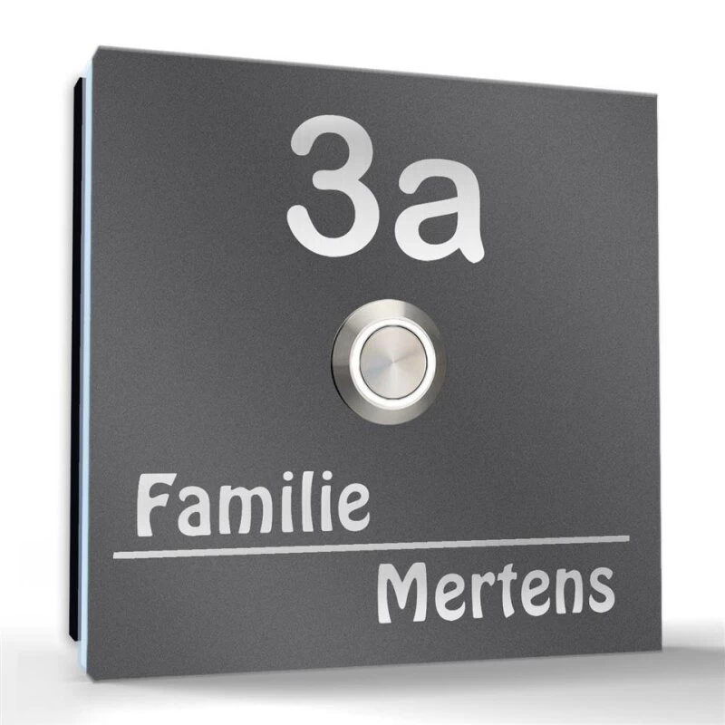 Aufputz Edelstahl Türklingel 120x120mm Superflach Klausi – Bild 4