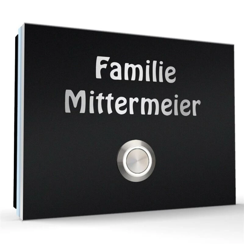 Aufputz Edelstahl Türklingel 130x100mm Superflach Lara – Bild 3