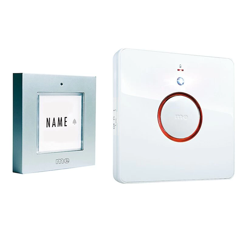 Aufputz Funk-Türglockenset Für 1 Familienhaus Sender In Farbe Silber