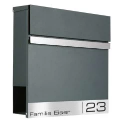 Briefkasten ANTHRAZIT Mit Beschriftung Wandbriefkasten Postkasten