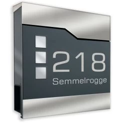 Briefkasten ANTHRAZIT Mit Beschriftung Wandbriefkasten Postkasten Celia