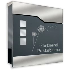 Briefkasten ANTHRAZIT Mit Beschriftung Wandbriefkasten Postkasten Charlotte