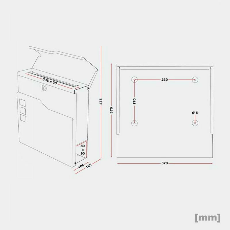 Briefkasten ANTHRAZIT Mit Beschriftung Wandbriefkasten Postkasten Charlotte – Bild 3
