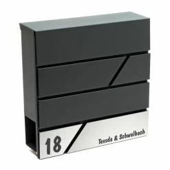 Briefkasten ANTHRAZIT Mit Beschriftung Wandbriefkasten Postkasten Lissabon