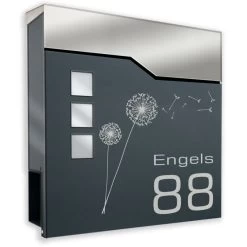 Briefkasten ANTHRAZIT Mit Beschriftung Wandbriefkasten Postkasten Miriam