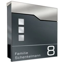 Briefkasten ANTHRAZIT Mit Beschriftung Wandbriefkasten Postkasten Tirros