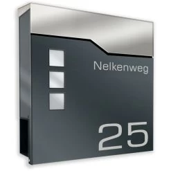 Briefkasten ANTHRAZIT Mit Beschriftung Wandbriefkasten Sabrina