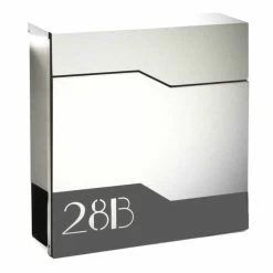 Briefkasten Anthrazit Mit Lasercut Frontblende Beschriftung Fabian