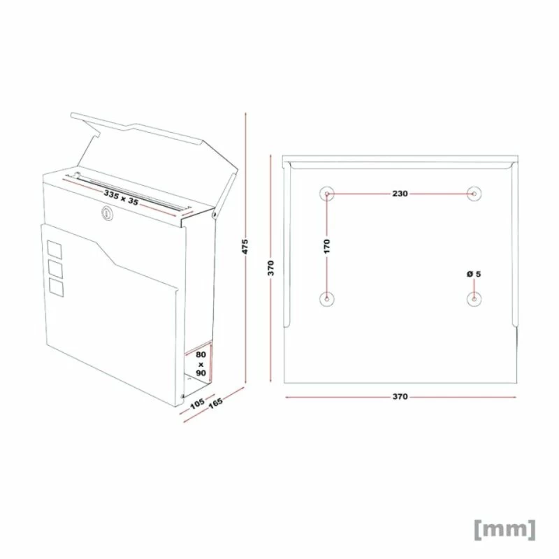 Briefkasten ANTHRAZIT Wandbriefkasten Postkasten Trier VA – Bild 7