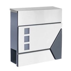 Briefkasten ANTHRAZIT Wandbriefkasten Postkasten Zeitungsfach Steelys11