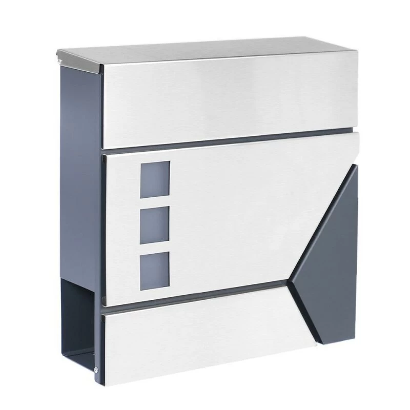 Briefkasten ANTHRAZIT Wandbriefkasten Postkasten Zeitungsfach Steelys11