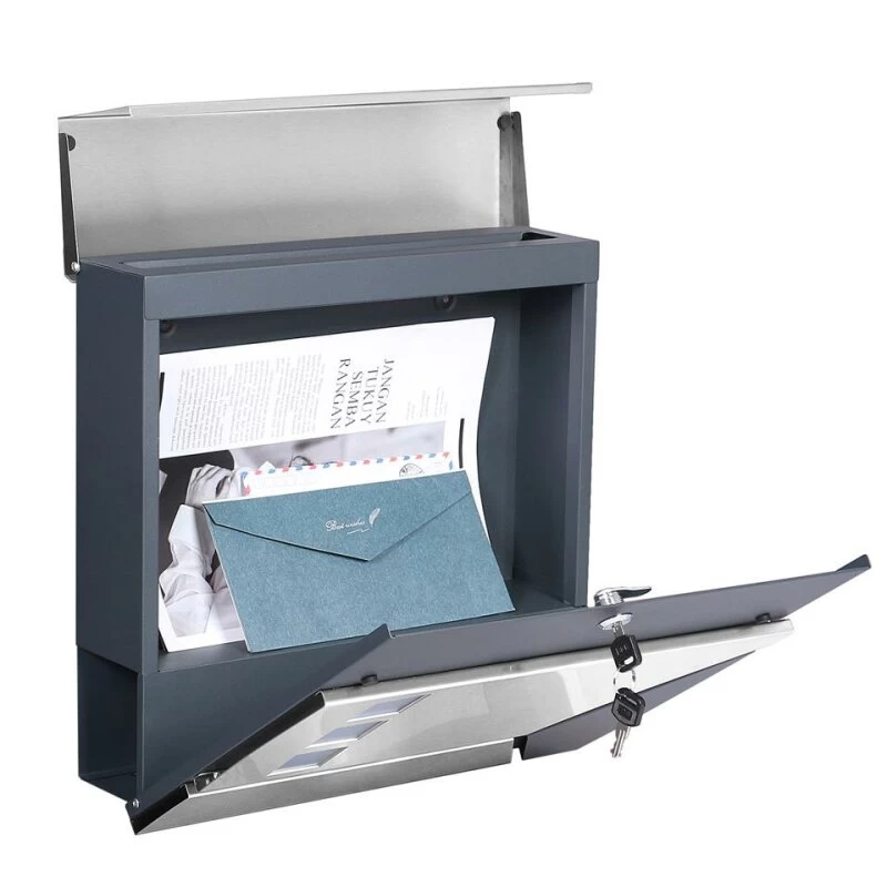 Briefkasten ANTHRAZIT Wandbriefkasten Postkasten Zeitungsfach Steelys11 – Bild 2