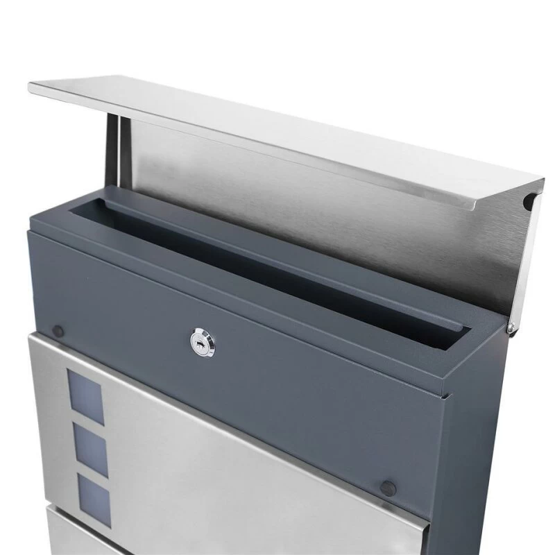 Briefkasten ANTHRAZIT Wandbriefkasten Postkasten Zeitungsfach Steelys11 – Bild 5