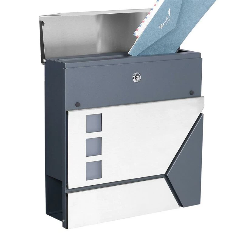 Briefkasten ANTHRAZIT Wandbriefkasten Postkasten Zeitungsfach Steelys11 – Bild 8