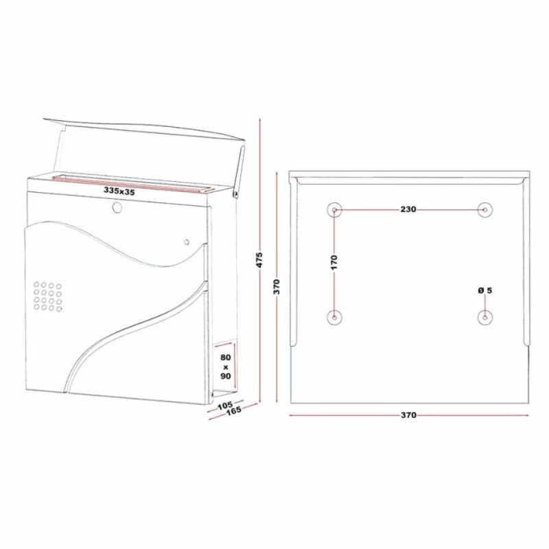 Briefkasten ANTHRAZIT Zeitungsfach Wandbriefkasten Postkasten Jena – Bild 7