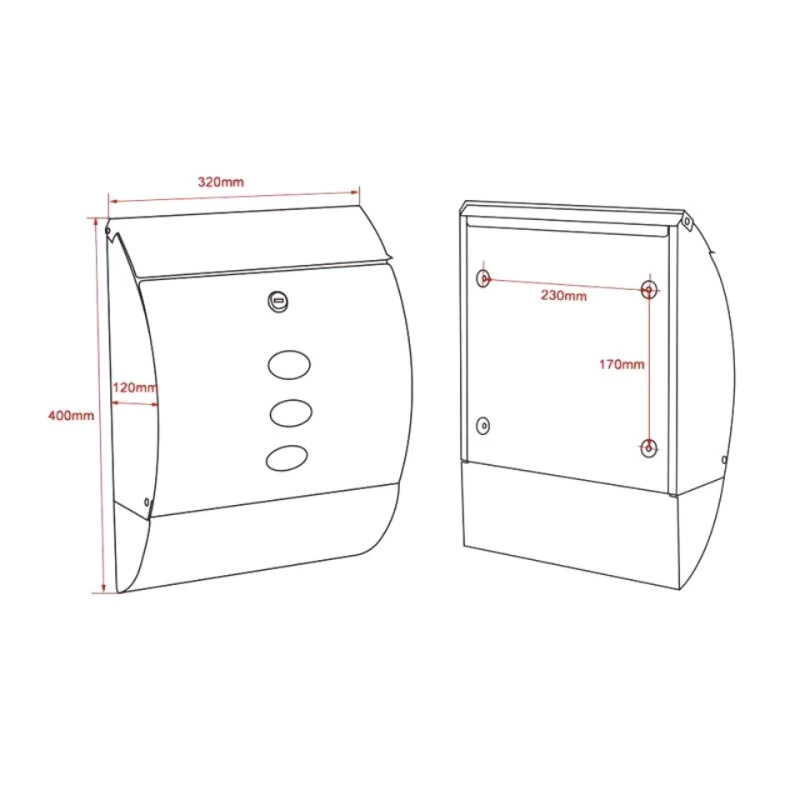 Briefkasten Design SILBER Wandbriefkasten Postkasten Marienburg – Bild 6