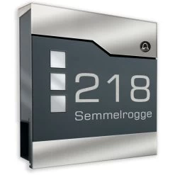 Briefkasten Mit FUNKKLINGEL ANTHRAZIT Postkasten Wandbriefkasten Alexis