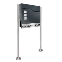 Briefkasten Mit Standfuß ANTHRAZIT Mit Beschriftung Posen