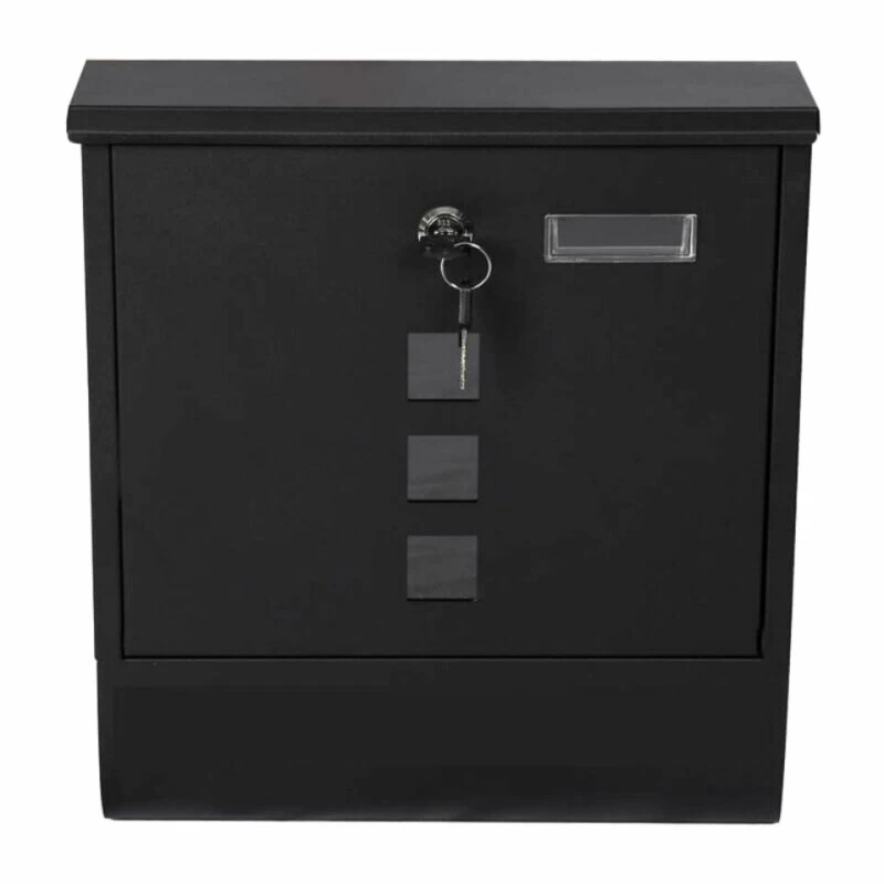 Briefkasten Mit Zeitungsfach RAL 9005 SCHWARZ Mit Großem Einwurf & Sichtfenster