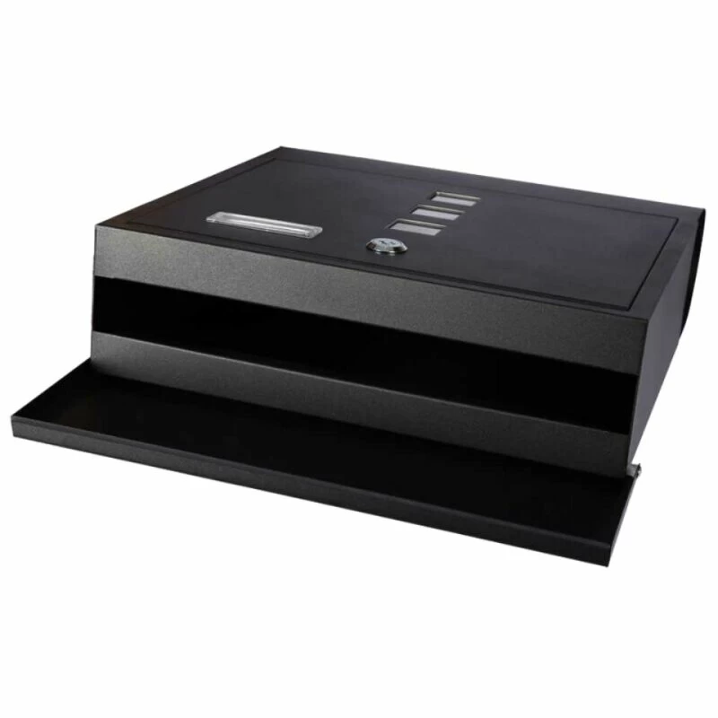 Briefkasten Mit Zeitungsfach RAL 9005 SCHWARZ Mit Großem Einwurf & Sichtfenster – Bild 3