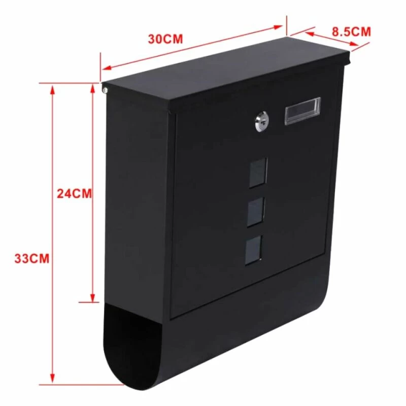 Briefkasten Mit Zeitungsfach RAL 9005 SCHWARZ Mit Großem Einwurf & Sichtfenster – Bild 5