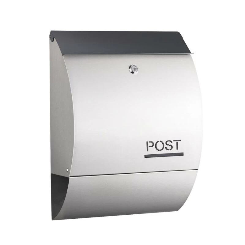 Briefkasten Mit Zeitungsrolle Wandbriefkasten Silberfarben Postbox Bay