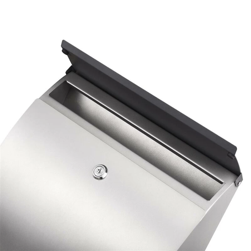 Briefkasten Mit Zeitungsrolle Wandbriefkasten Silberfarben Postbox Bay – Bild 6