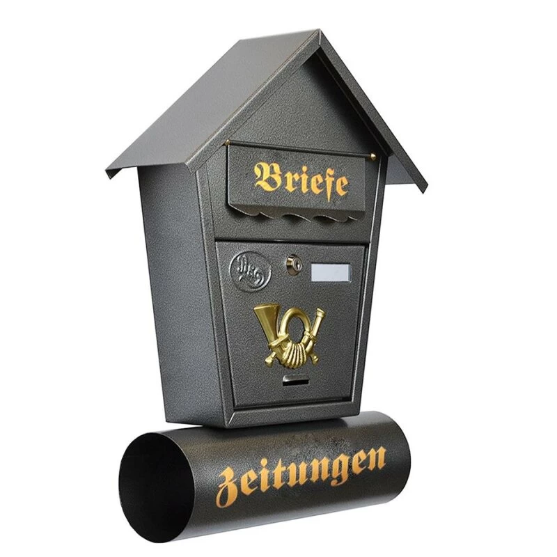 Briefkasten Postkasten Zeitungsrolle Katalogeinwurf Antik Nostalgie
