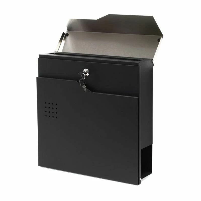 Briefkasten SCHWARZ Mit Beschriftung Wandbriefkasten Postkasten Landshut – Bild 2