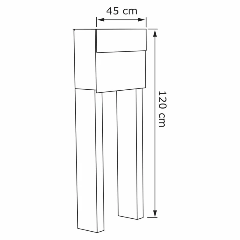 Briefkasten Standbriefkasten Cube Grau Metallic RAL 9007 – Bild 2