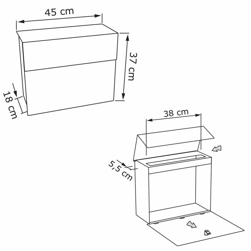 Briefkasten Standbriefkasten Cube Grau Metallic RAL 9007 – Bild 3