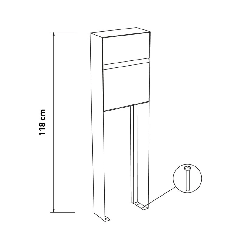 Briefkasten Standbriefkasten Lee Anthrazit RAL 7016 – Bild 3
