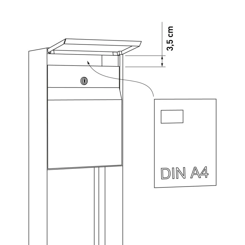 Briefkasten Standbriefkasten Lee Anthrazit RAL 7016 – Bild 5