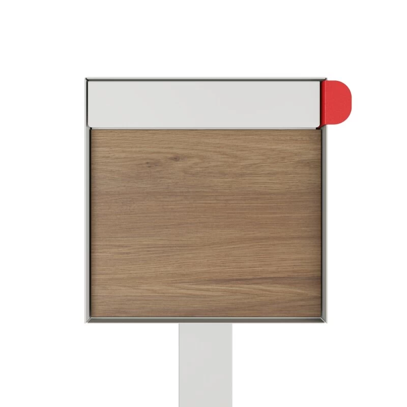 Briefkasten Standbriefkasten Square Weiß RAL 9016 Mit HPL-Front – Bild 2