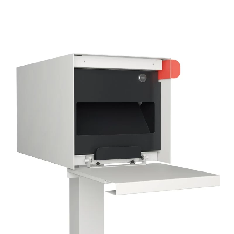 Briefkasten Standbriefkasten Square Weiß RAL 9016 Mit HPL-Front – Bild 3