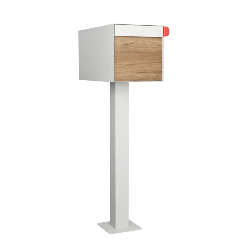 Briefkasten Standbriefkasten Square Weiß RAL 9016 Mit HPL-Front – Bild 4