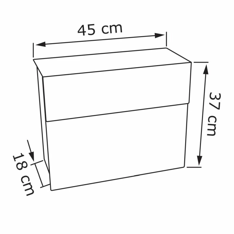 Briefkasten Wandbriefkasten Cube Weiß RAL 9016 Mit Edelstahlklappe – Bild 2