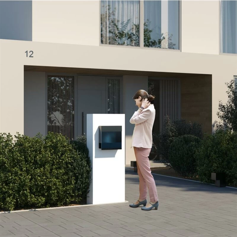 Briefkasten Wandbriefkasten Elegance Pro Blue Rost RAL 8001 Mit Blauer Acrylplatte – Bild 2