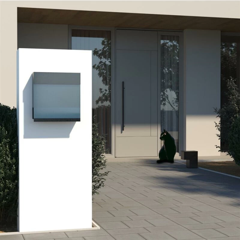 Briefkasten Wandbriefkasten Elegance Pro Blue Rost RAL 8001 Mit Blauer Acrylplatte – Bild 3