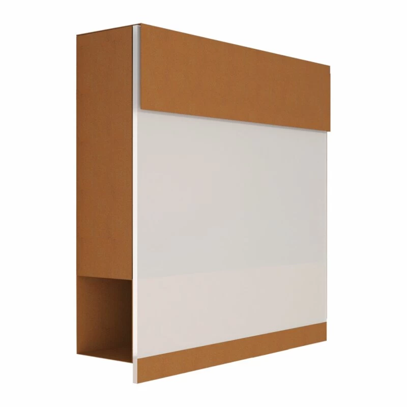 Briefkasten Wandbriefkasten Elegance Pro White Rost RAL 8001 Mit Weißer Acrylplatte