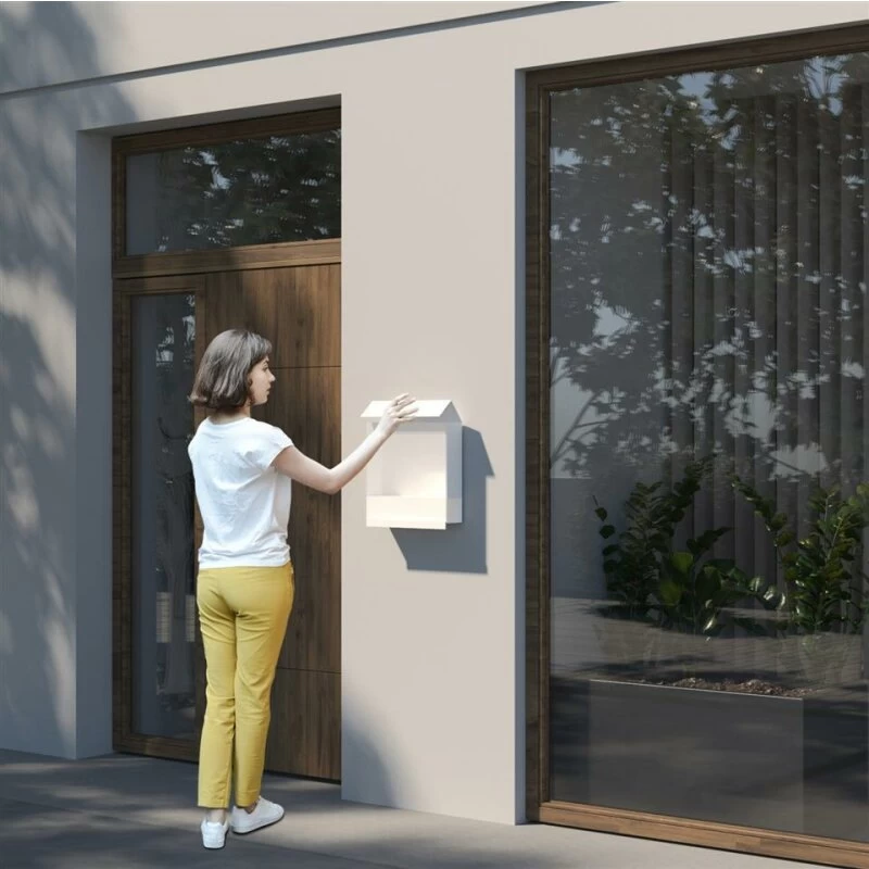 Briefkasten Wandbriefkasten Elegance Pro White Weiß RAL 9016 Mit Weißer Acrylplatte – Bild 3